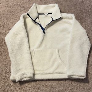 NWOT j crew white Sherpa pullover medium